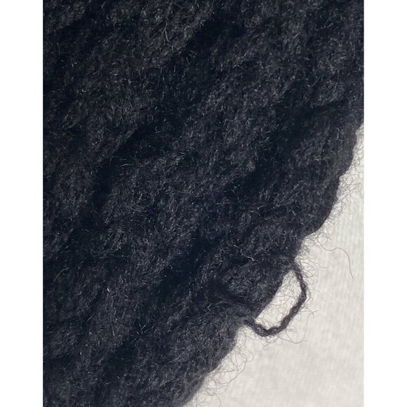 Coach Black Wool & Cashmere chunky Cable Knit fisherman Infinity Scarf neutral - Picture 9 of 10